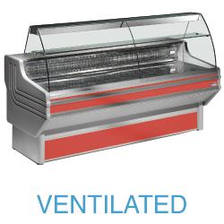 Comptoir vitrine réfrigéré à vitre bombée - ventilé avec réserve - modèle JY30/B1-VV_0