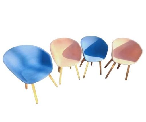 Fauteuil HAY About a Chair 23 d'occasion - designer Hee Welling - accoudoirs et pieds en bois de chêne_0