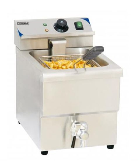 Friteuse électrique à poser professionnelle - 8 litres - Acier inoxydable - Thermostat réglable - 3250W_0
