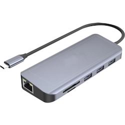GENERIQUE mini dock usb-c hdmi-vga-lan-3 usb-a +sd usb-c+ pd 100w - ecf-310752_0
