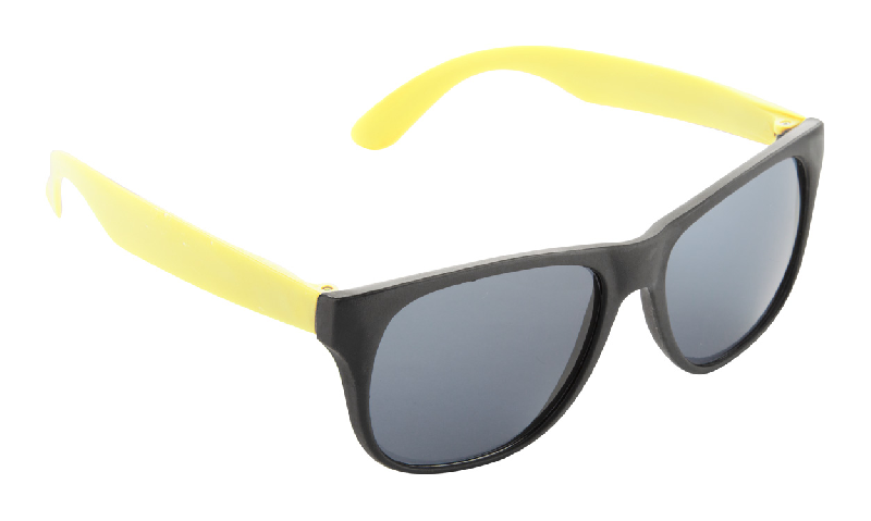 Lunettes de soleil - branches colorées - protection UV400 - couleur jaune - poids 23,33 g_0