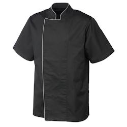 METRO PROFESSIONAL Veste de cuisine, polyester / coton, manches courtes, pour hommes, taille L, noir / gris - L multicolore multi-matériau 256886_0