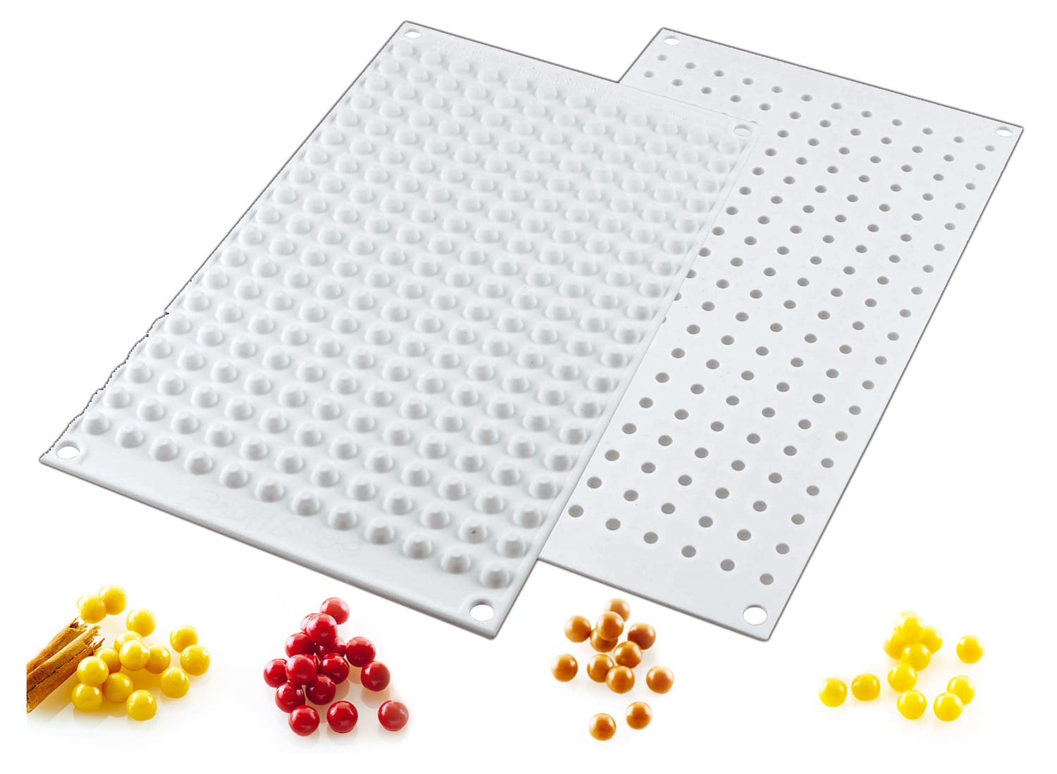 Moule en silicone professionnel - 228 empreintes mini perles - 30 x 17,5 cm - Résistance -60°C à +230°C - Silikomart_0
