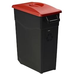 MOVATRI GREEN - Poubelle 65L mobile couvercle plein rouge - 55504 - ROSSIGNOL - rouge plastique 55504_0