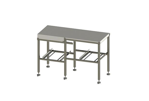 Table de piéçage billot SYSTEM - structure inox - plaque et billot en polyéthylène_0
