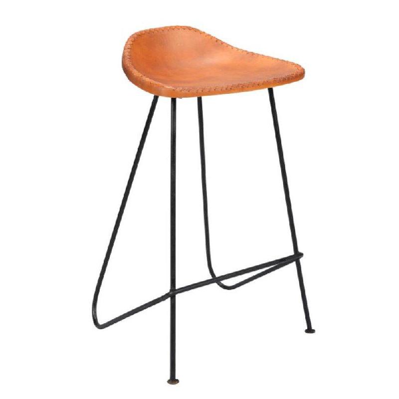 Tabouret de bar design vintage VPE4 cuir vintage_0