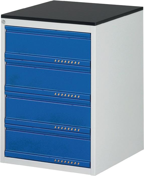 Armoire à  tiroirs BK 650 H820xl580xP650 mm gris clair/bleu gentiane 4 tiroirs extraction simple PROMAT_0