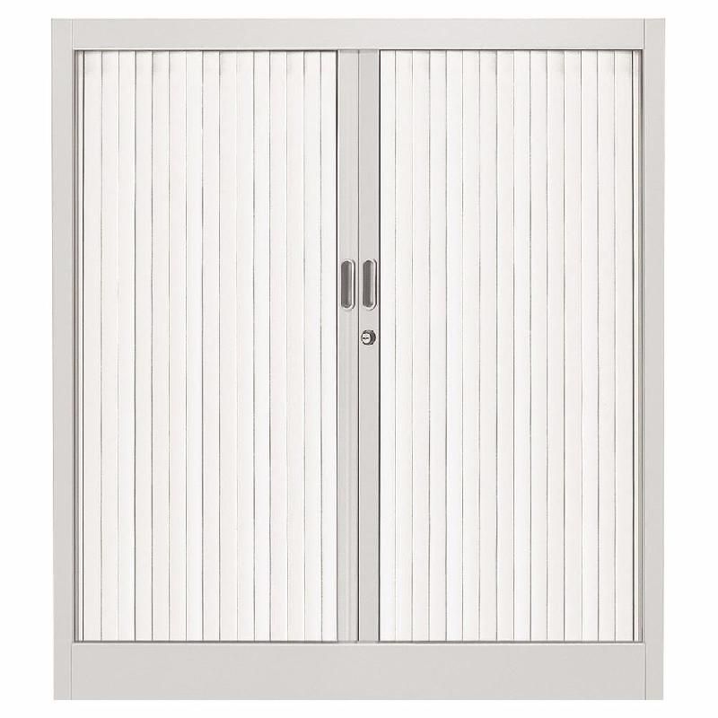 ARMOIRE MÉTAL CLASSTOUT COLOR - A RIDEAUX - L. 120 X H. 100 CM - CORPS ALUMINIUM  - RIDEAUX BLANC