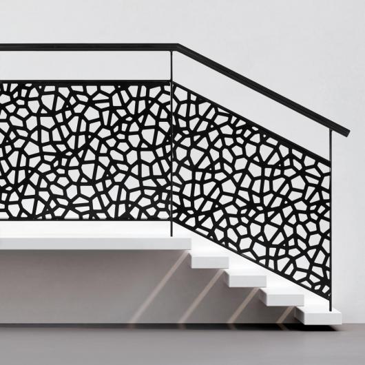 Balcon et rampe Canopée - Main courante haute tube de diamètre 42 - Lisse basse 40x10 - Remplissage tôle perforée_1
