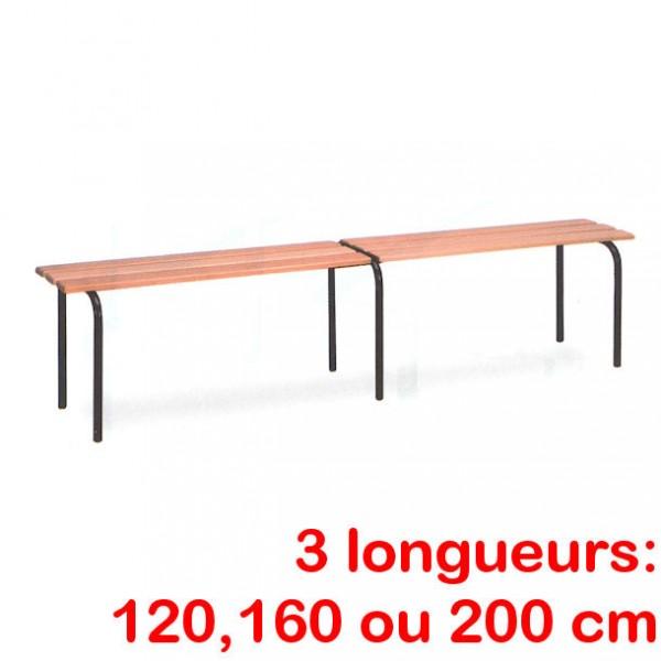 Banc vestiaire sans dossier pieds – 1200 mm Epoxy noir_0