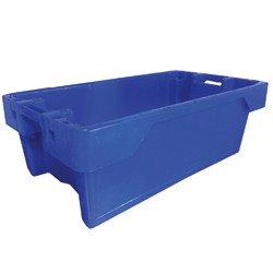 Caisse gerbable emboîtable 60 litres - polyéthylène vierge - contact alimentaire - poignées passantes - fond renforcé_0