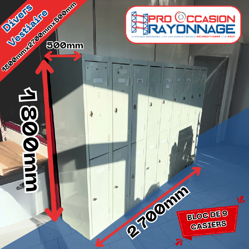 Casier pour vestiaires - bloc de 9 colonnes_0