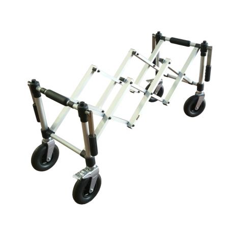 Chariot extensible pro court - aluminium renforcé, roues 200 mm avec freins, charge 280 kg_0