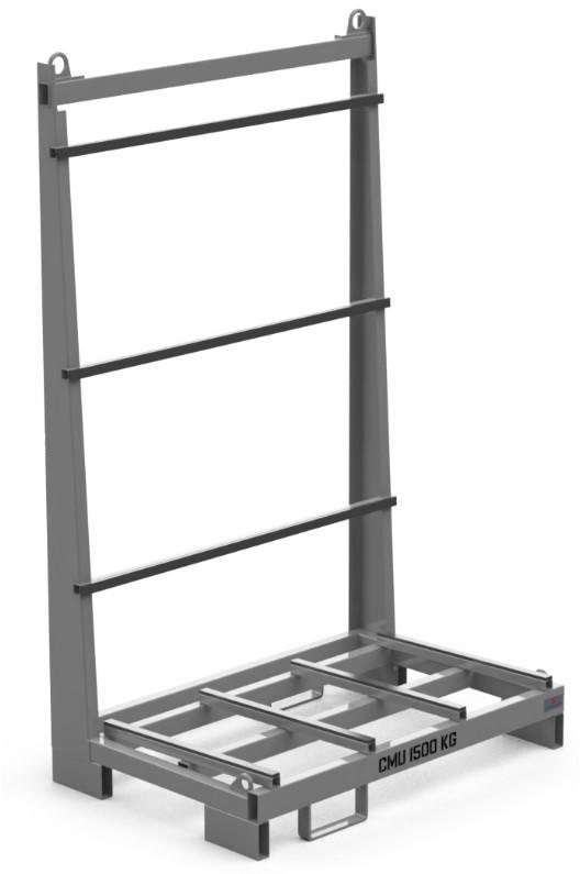 Chevalet mono versant Rolléco - CMU 1500 kg - Inclinaison 3° - Étriers de fourche et anneaux de levage_0