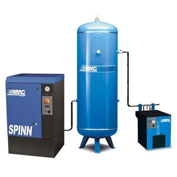 Compresseur rotatif à vis 5,5 CV - Réservoir vertical 500L avec sécheur d'air ABAC - Réf 11571635_0