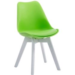 Décoshop26 - Chaise de salle à manger x1  design scandinave en PVC et plastique vert et piètement à 4 pieds en bois blanc 10_0003307 - blanc 30002_0