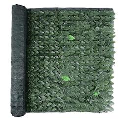 Garden Friend clôture en pvc H. 150xL. 300 cm avec feuilles de laurier et filet d'ombrage - vert matière synthétique S1098006_0