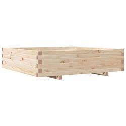 Helloshop26 - Jardinière bac lit surélevé plantes fleurs terrasse jardin 100 x 100 x 26,5 cm bois de pin massif marron 02_0037254 - 3000213819984_0