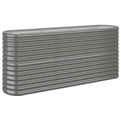 Helloshop26 - Jardinière bac lit surélevé plantes fleurs terrasse jardin de jardin acier enduit de poudre 152 x 40 x 68 cm gris 02_0039580 - 300021_0