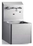 Lavabos chirurgicaux en acier inox brossé - vasque rectangulaire avec robinet et doseur électroniques_0