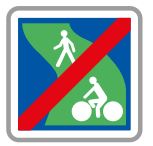 Panneau de signalisation indication: Fin de voies vertes et voies réservées aux piétons et aux véhicules non motorisés - C116_0