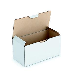 RAJA Boîte d'expédition blanche en carton simple cannelure - L.Int. 20 x l.10 x H.10 cm - Lot de 50_0