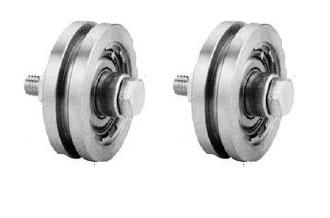 Roue à gorge carrée de 120 mm avec 1 roulement à billes - Lot de 2_0
