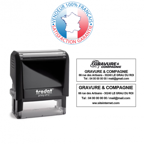Tampon encreur Trodat Printy 4912 - Empreinte 4 lignes 47 x 18 mm incluse - Référence 002-trodat-printy-4912_0
