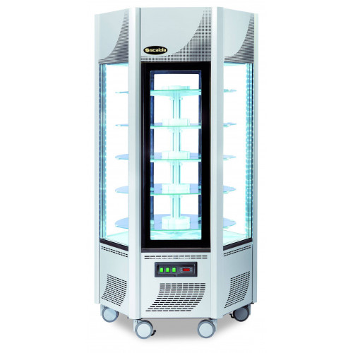 VITRINE RÉFRIGÉRÉE NÉGATIVE HEXAGONALE ROTATIVE GRISE SCAIOLA