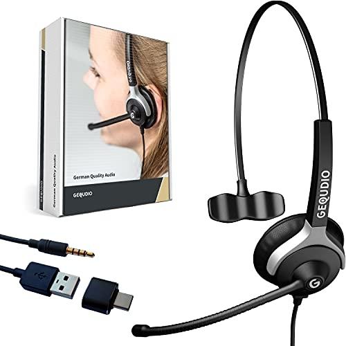 GEQUDIO - Casque filaire ergonomique avec embout USB-A, compatible PC et Mac - Garantie 24 mois_0