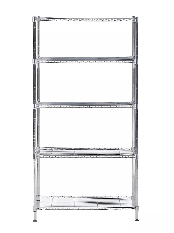 Étagère métal chromé 5 tablettes 90 cm_0