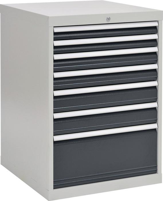 Armoire à  tiroirs H1019xl705xP736 mm gris clair/gris anthracite 7 tiroirs 2x75, 2x100, 2x125, 1x300 mm extr. Tot._0