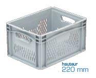 Bac en plastique ajouré - 367 x 268 x 208 mm - 19,8 litres - gris_0