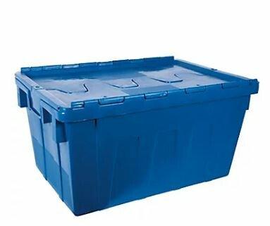 Bac de rangement navette à couvercle intégré - 48 L - CENPAC - 600 x 400 x 264 mm_0