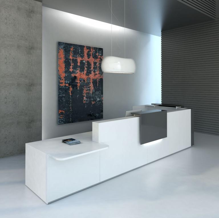 Banque d'accueil - Design soigné et personnalisable avec large choix de matériaux et accessoires_0