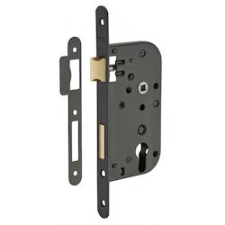Boitier de serrure encastrable à cylindre pour porte d'entrée, axe 50mm, bouts ronds, noir - THIRARD - noir 3150269017060_0