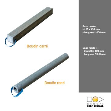 Boudin de lestage en PE recyclé - 5 kg - Base carrée ou ronde - Longueur 1000 mm_0