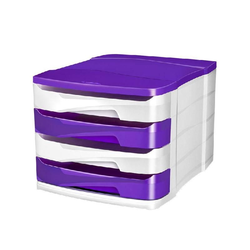 CEP MODULE DE CLASSEMENT CEP GLOSS BICOLORE - 4 TIROIRS - BLANC/VIOLET