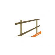 Clôture bois chevaux économique - horse stop - piquet ø12cm 2 demi-lices ø10cm_0