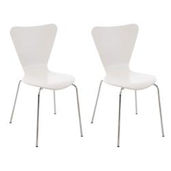 Décoshop26 - Lot de 2 chaises de séjour bureau en bois blanc et métal CDS10007 - blanc 3000203165152_0