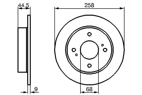 Disque de frein Bosch 0986478284 - boîte de 2 disques - arrière - disque plein - 4 trous_0