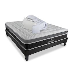 Ensemble   Matelas Mémoire de forme + Sommier + Accessoires 180x200 cm ELEGANCE HYPSOM - blanc Mousse à mémoire de forme 4BA.EL.K15.K.1820_0