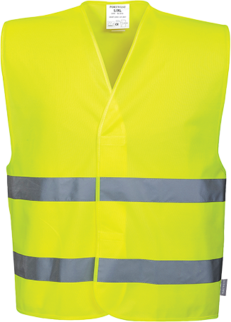 Gilet réfléchissant double bande jaune C474 - SM - Certifié CE - Conforme EN ISO 20471 Classe 2_0