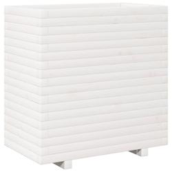 Helloshop26 - Jardinière bac lit surélevé plantes fleurs terrasse jardin 70 x 40 x 72,5 cm bois de pin massif blanc 02_0037803 - 3000217630103_0