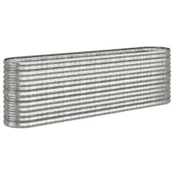 Helloshop26 - Jardinière bac lit surélevé plantes fleurs terrasse jardin de jardin acier enduit de poudre argenté Argent 02_0039708 - 3000218544966_0