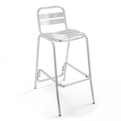 Oviala Business Chaise haute en aluminium gris - gris aluminium 103780_0