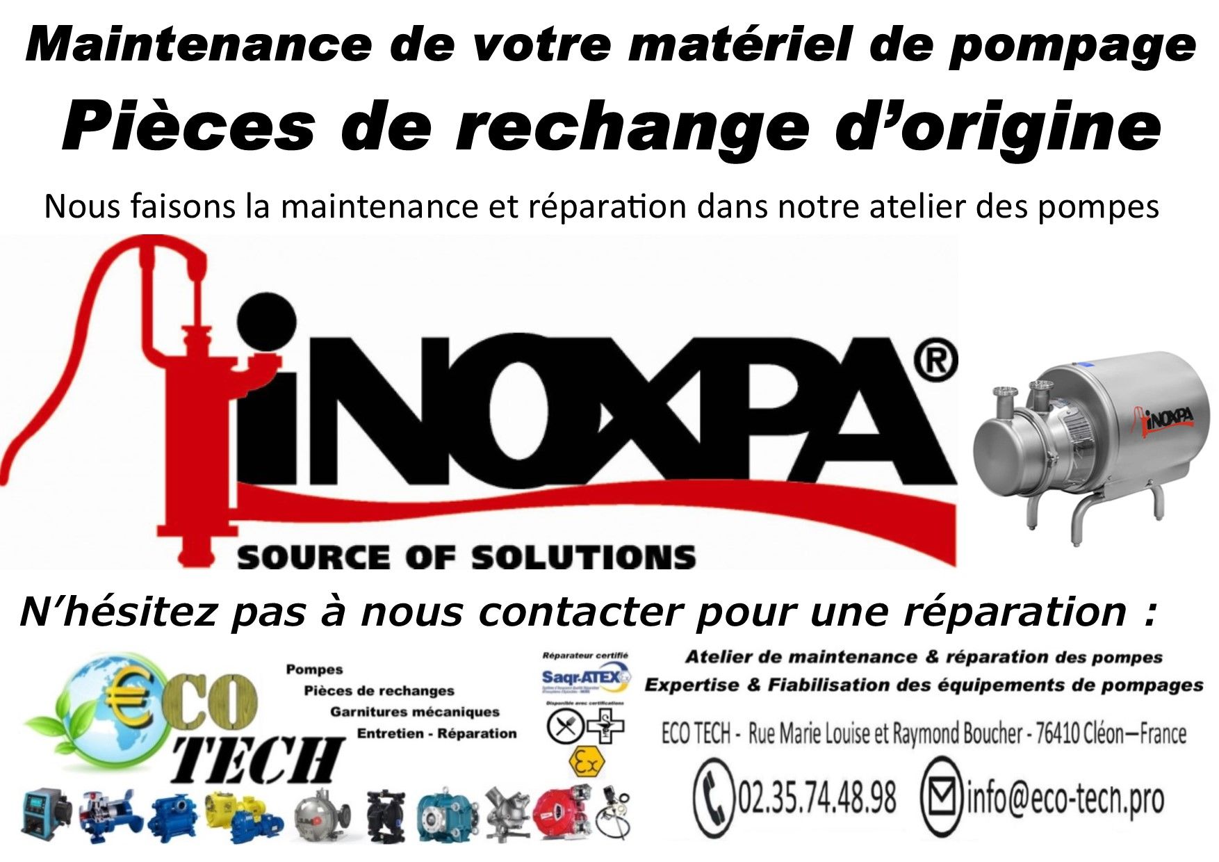 Pompe inoxpa pièces de rechange et détachées normandie nouvelle-aquitaine_0