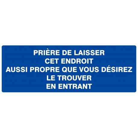 Priere de laisser cet endroit aussi propre... 330x120mm TALIAPLAST | 626641_0