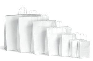 Sac papier kraft blanc - poignées torsadées - plusieurs dimensions disponibles - impression personnalisable_0