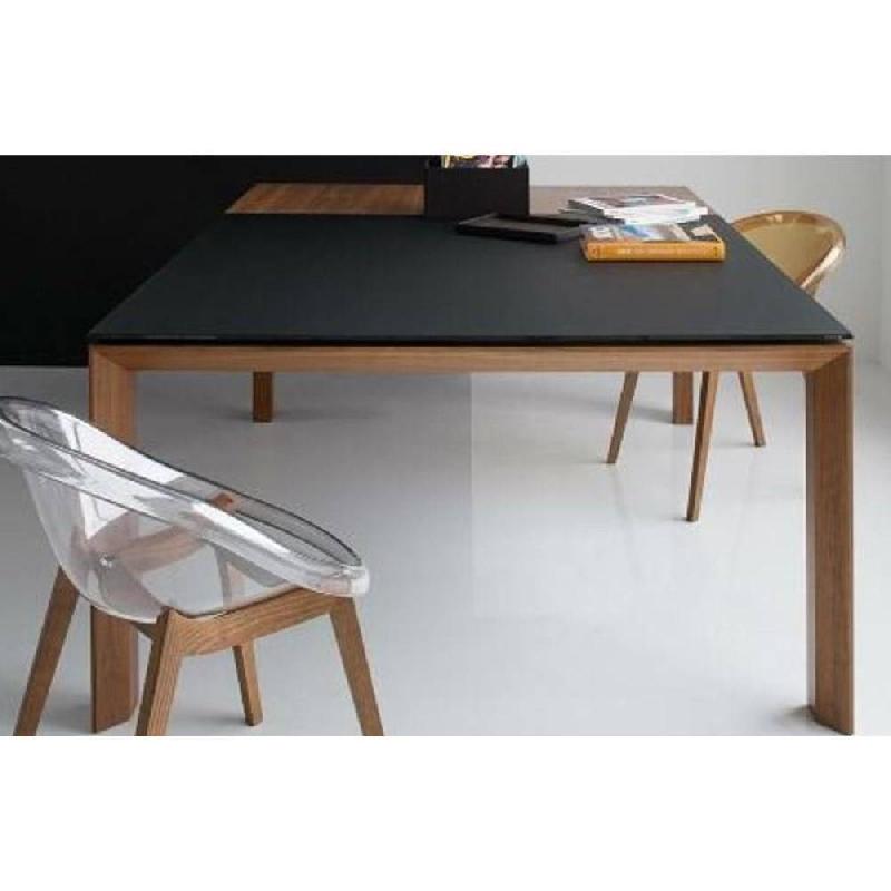 TABLE REPAS EXTENSIBLE SIGMA GLASS 140/200 X 140 CM EN VERRE